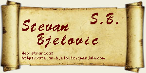 Stevan Bjelović vizit kartica